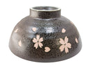 美濃焼　茶碗　桜吹雪　黒