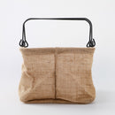 ワイヤーハンドル付ジュートバスケット２４ｃｍ×１８ｃｍ×１４ｃｍ