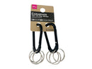 Ｄ型カラビナ（リング３個付、２個、マットブラック）